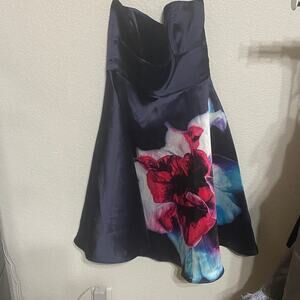 City Goddess London Midnight Blue Satin Dress